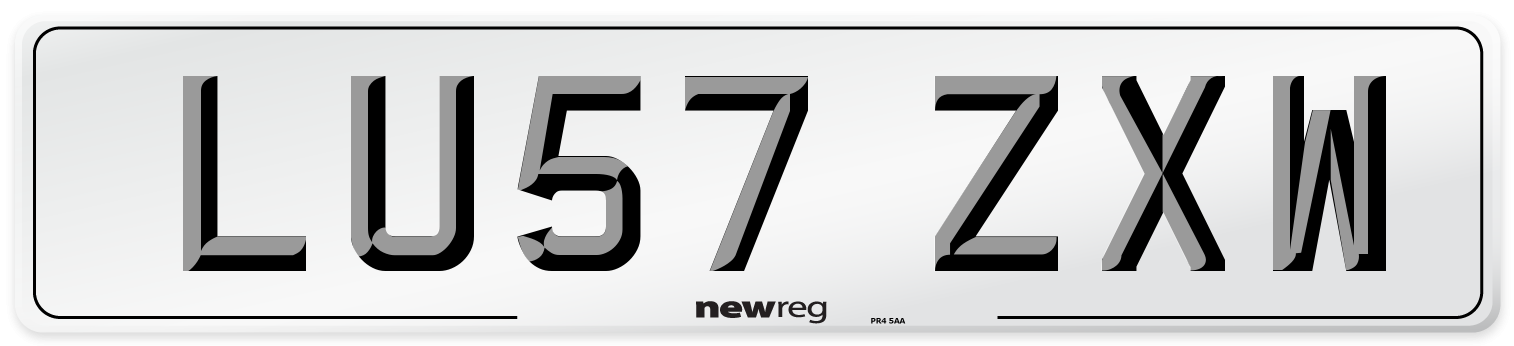 LU57 ZXW Number Plate from New Reg